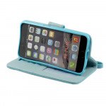 Wholesale iPhone 6 Plus 5.5 Folio Flip Leather Wallet Case with Strap (Blue)